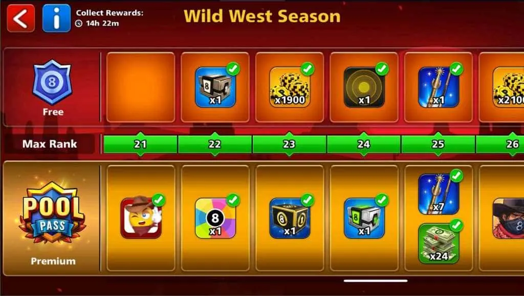نمونه ای از جوایز پول پس 8 ball pool