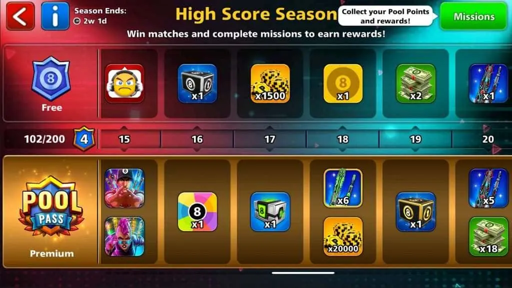 جوایز پول پس 8ball pool